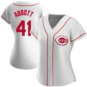 Andrew Abbott Cincinnati Reds Women's Replica Home Jersey - White