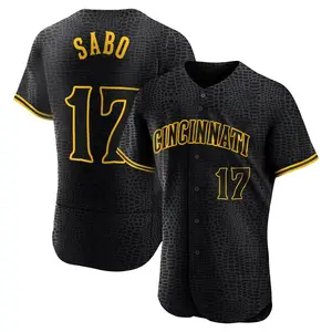 Chris Sabo Cincinnati Reds Authentic Snake Skin City Jersey - Black