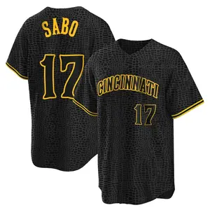 Chris Sabo Cincinnati Reds Replica Snake Skin City Jersey - Black