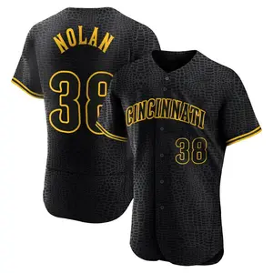 Gary Nolan Cincinnati Reds Authentic Snake Skin City Jersey - Black