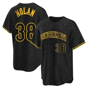 Gary Nolan Cincinnati Reds Replica Snake Skin City Jersey - Black